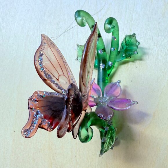 Ashton Drake Art Glass Ornament VTG Heirloom Butterfly Dewdrop Garden Friends - Picture 3 of 15
